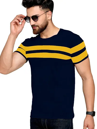 AUSK Men's Regular Round Neck Half Sleeves T-Shirts