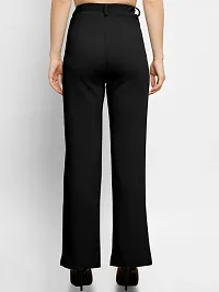 Elegant Black Polyester Blend Solid Trousers For Women-thumb1