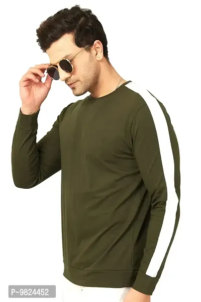AUSK Men's Regular Fit T-Shirts(Olive-Large)