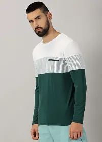 Stylish Green Cotton Blend Printed Tees For Men-thumb2