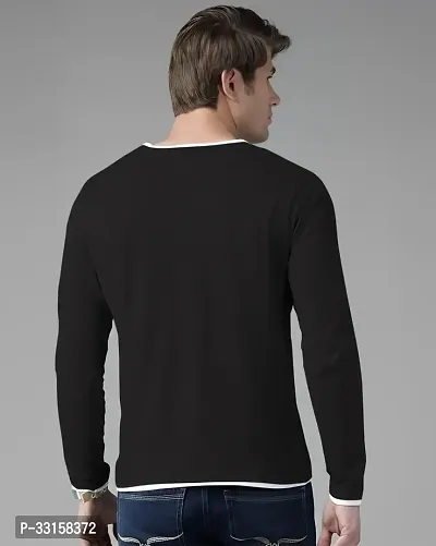 Reliable Black Cotton Blend Solid Oversized Tshirt For Men-thumb3