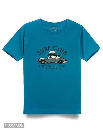 Stylish Blue Cotton Blend Tees For Boys