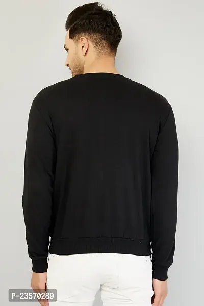 Comfortable Black Printed Pullover For Men-thumb2