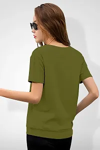 GESPO Women's Round Neck T-Shirts(Green-Small)-thumb1