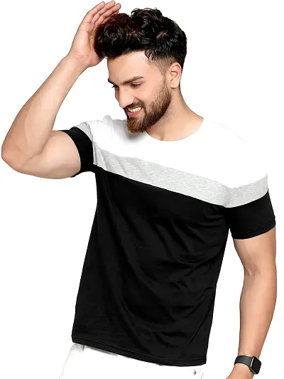 AUSK Round Neck Half Sleeves Regular Fit T-Shirt for Mens