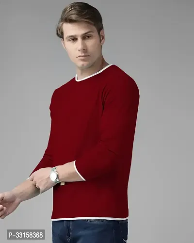 Reliable Red Cotton Blend Solid Oversized Tshirt For Men-thumb4