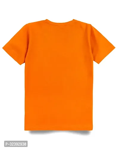 Stylish Orange Cotton Blend Tees For Boys-thumb2