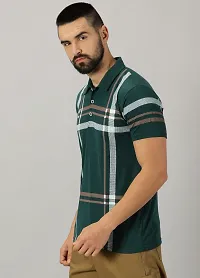 Stylish Cotton Blend Green Printed Polos Short Sleeves For Men-thumb3