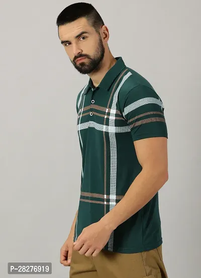 Stylish Cotton Blend Green Printed Polos Short Sleeves For Men-thumb4