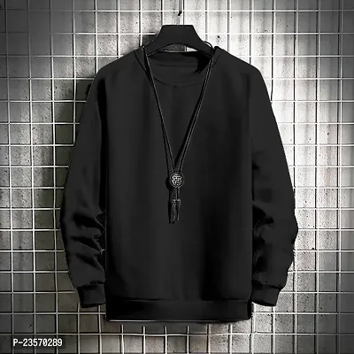 Comfortable Black Printed Pullover For Men