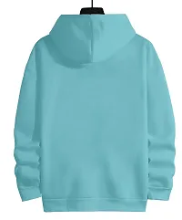 Trendy Blue Cotton Blend Printed Hooded Tees For Men-thumb1
