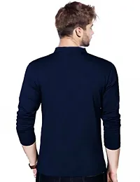 AUSK Men's Henley Neck Full Sleeves Regular Fit Cotton T-Shirts (Color-Navy Blue_Size-S)-thumb4