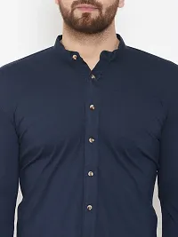 GESPO Full Sleeves Cotton Shirts for Mens (Navy Blue-X-Large)-thumb2