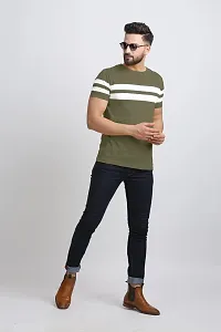 AUSK Men's Regular Round Neck Half Sleeves T-Shirts (Color:Green & White-Size:Large)-thumb4