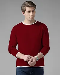 Reliable Red Cotton Blend Solid Oversized Tshirt For Men-thumb1