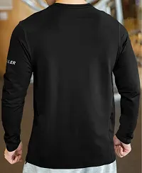 Stylish Black Polyester Full Sleeve T-Shirt For Men-thumb1