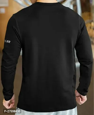 Stylish Black Polyester Full Sleeve T-Shirt For Men-thumb2