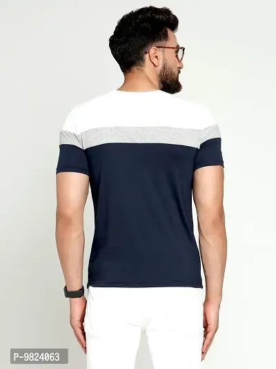 AUSK Men's Regular Fit T-Shirt(White,Navy Blue,Grey Mix_Medium)-thumb2
