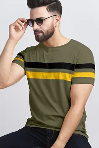 Stylish Cotton Blend Multicoloured Colourblocked Round Neck Tees Short Sleeves For Men Pack Of 2-thumb3