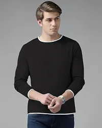 Reliable Black Cotton Blend Solid Oversized Tshirt For Men-thumb1