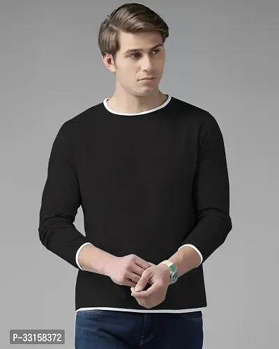 Reliable Black Cotton Blend Solid Oversized Tshirt For Men-thumb2