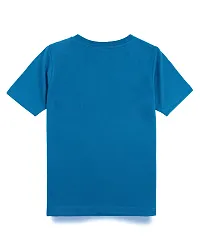 Stylish Blue Cotton Blend Tees For Boys-thumb1