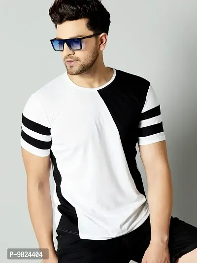 Stylish Cotton Multicoloured Solid Round Neck Tees Short Sleeves For Men-thumb2