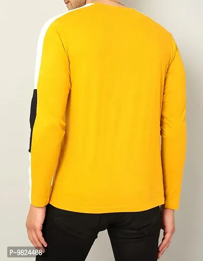 GESPO Men's Round Neck Full Sleeves T-Shirts(Mustard-XX-Large)-thumb2