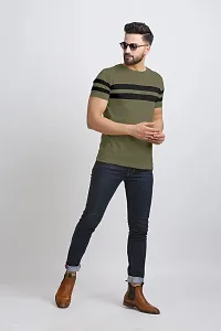 AUSK Men's Regular Round Neck Half Sleeves T-Shirts (Color:Green & Black-Size:XX-Large)-thumb4