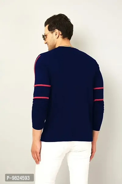 GESPO Regular Fit Full Sleeves Men's T-Shirts(Blue-Large)-thumb3