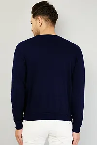 Comfortable Navy Blue Printed Pullover For Men-thumb1
