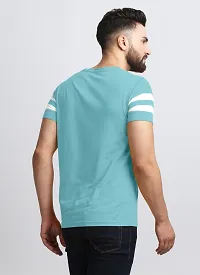 Stylish Cotton Blend Multicoloured Striped Round Neck Tees Short Sleeves For Men Pack Of 2-thumb2