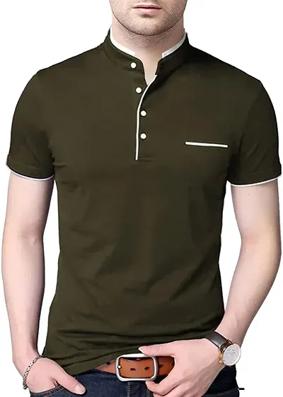 Stylish Fancy Polycotton Solid T-Shirt For Men