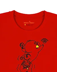 Stylish Red Cotton Blend Tees For Boys-thumb2