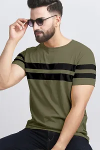 Stylish Cotton Blend Multicoloured Colourblocked Round Neck Tees Short Sleeves For Men Pack Of 2-thumb3