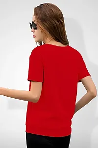 GESPO Women's Round Neck T-Shirts(Red-Large)-thumb1