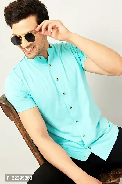 GESPO Casual Shirts for Men color-Sky Blue