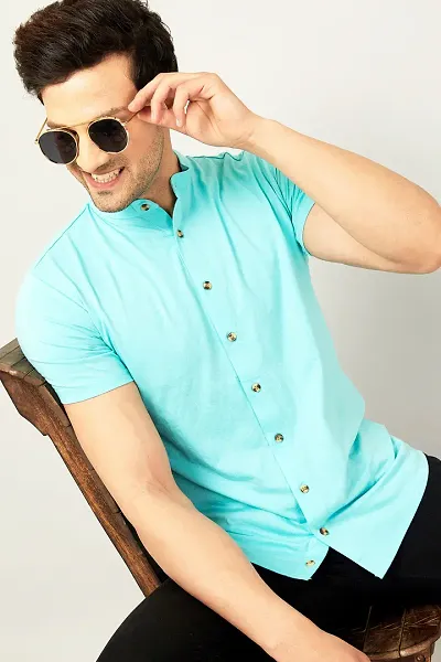 Classic Cotton Printed Short Sleeve Casual Shirt for Men
