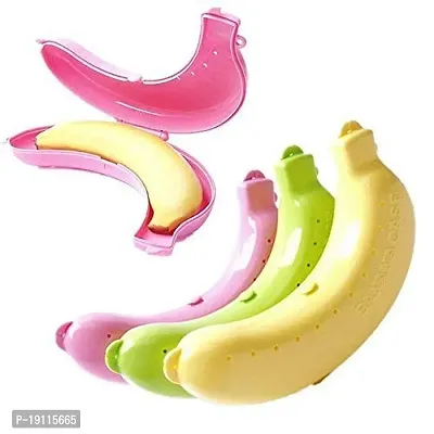 Kombuis Kitchenware Plastic Banana Shape Storage Case Lunch Box for Kids  Adult (Pack of 2) (Multi-Color)-thumb3