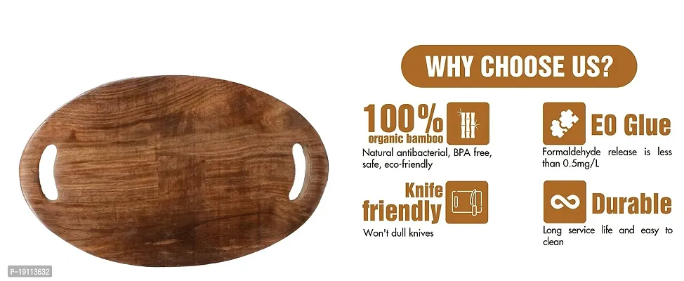 Kombuis kitchenwarereg; Wooden Oval Chopping Board/Cheese Board with Handle for Home/Kitchen/Cafeacute;/Pantry-thumb5