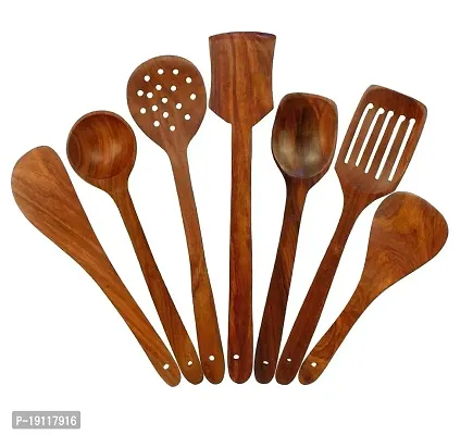 Wooden Serving and Cooking Spoons Set Kitchen Organizer Items Kitchen Accessories Items-thumb3