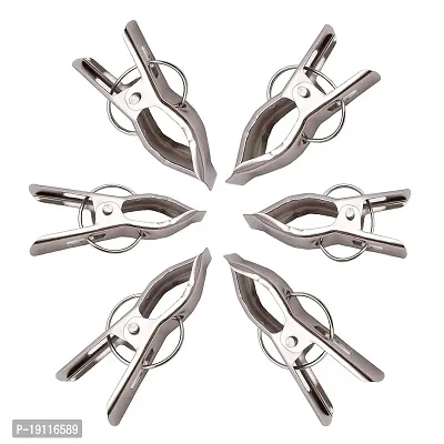 Kombuis Kitchenware Hanging Cloth Drying Pegs/Clips|Heavy Duty  Stainless Steel Material|Set of 12 Piece (Silver)-thumb4