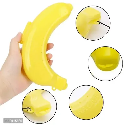 Kombuis Kitchenware Plastic Banana Shape Storage Case Lunch Box for Kids  Adult (Pack of 2) (Multi-Color)-thumb5