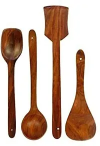 Kombuis kitchenware? Wooden Serving and Cooking Spoons Nonstick Cookware Kitchen Utensil Dessert Rice Flip/Spatula/Ladle for Cooking Dosa/Roti/Chapati/Puri Set of 7 |-thumb2