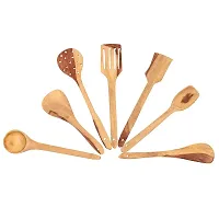 Kombuis Kitchenware Multipurpose Wooden Cooking Spoon Utensils Set for Non Stick cookware and Serving - Handmade Wooden Spatula - Pack of 7-thumb1