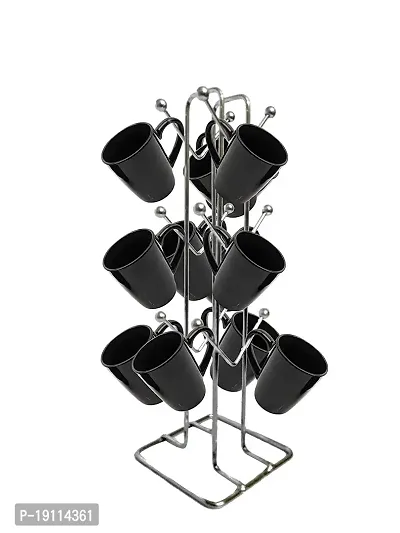 Kombuis Kitchenware tainless Steel Kitchens Large Size Cup Stand Steel V Shape Cup Stand Pieces Coffee Cup Holder with 12 Hooks for Cups-thumb0