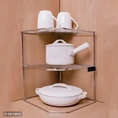 Kombuis Kitchenware Multipurpose Alloy Stainless Steel Kitchen Plate Dish Corner Shelf Rack Stand-thumb4