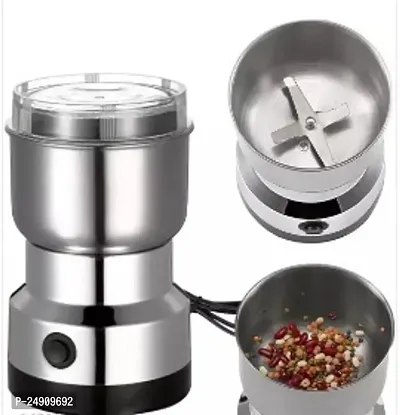 Stainless Steel Electric Portable Coffee Bean Grinder Multifunctional Mini Smash Machine Dry Grain Mill Grinder for Spices Powder Seeds Rice Beans Seasonings for Home Outdoor and Office