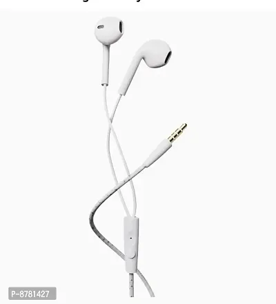 In-Ear Earphone Wired Headset With Mic  Call Ans. Button (White)