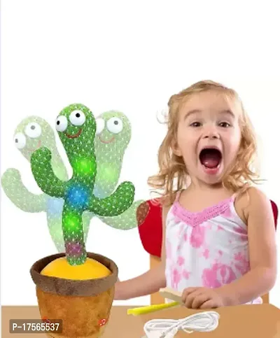 TikTok Dancing Cactus Plush Toy USB Charging,Sing 120pcs Songs,Recording,Repeats What You say and emit Colored Lights,Gifts of Fun Toys for Boys and Girls-thumb0